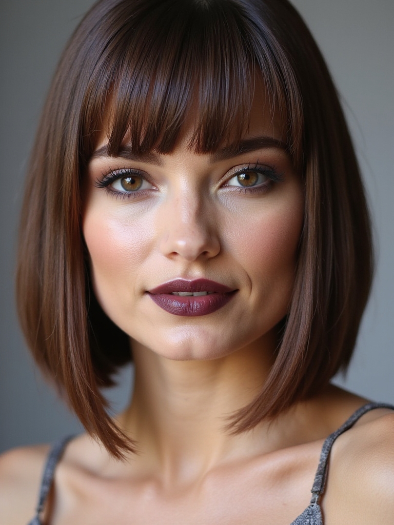 bangs enhance youthful versatility