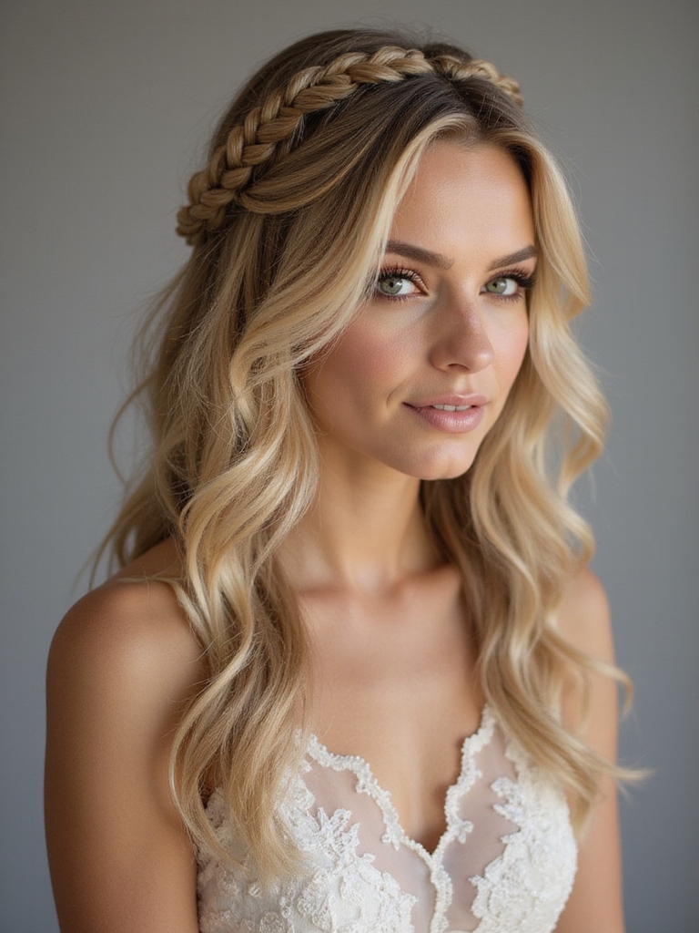 boho braided crown hairstyle
