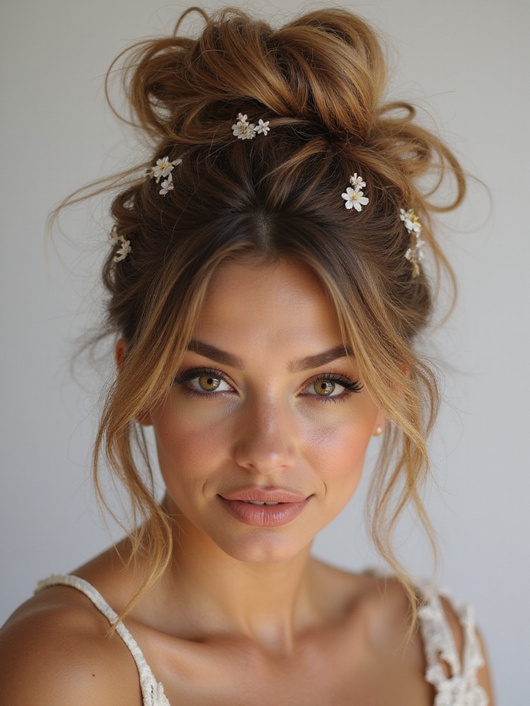boho bun accessorized creativity