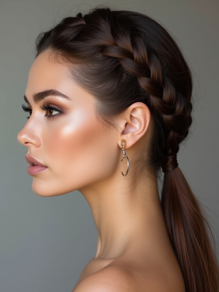 braided low ponytail ideas