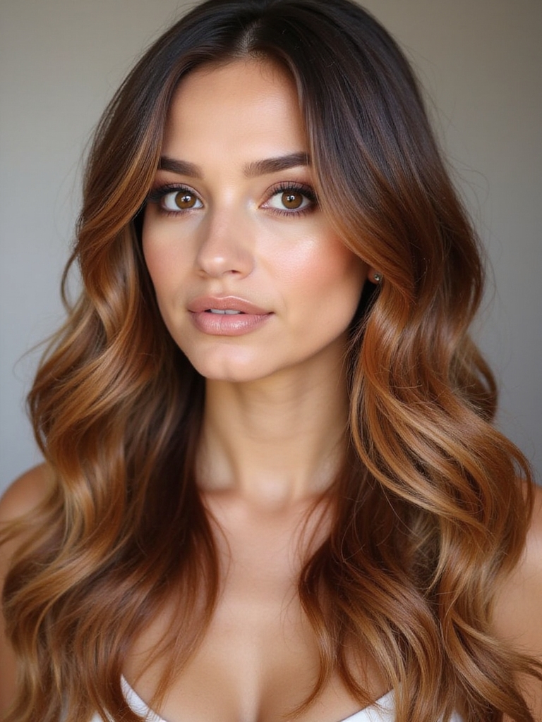 caramel brown hair transition