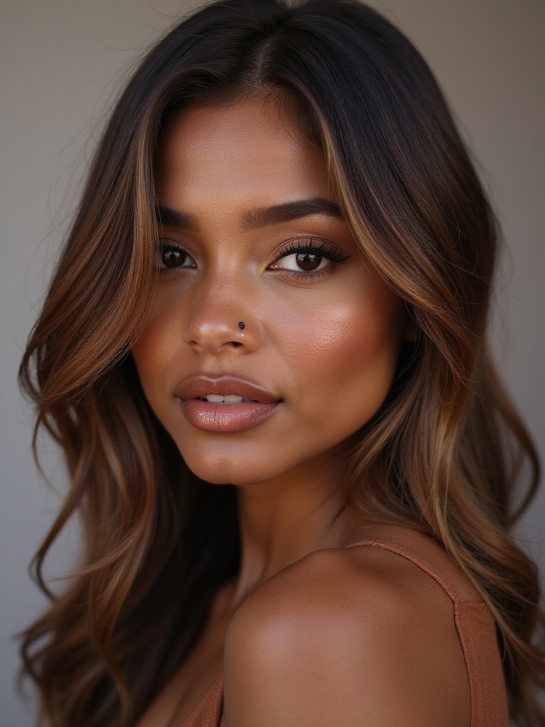 caramel tones on dark skin
