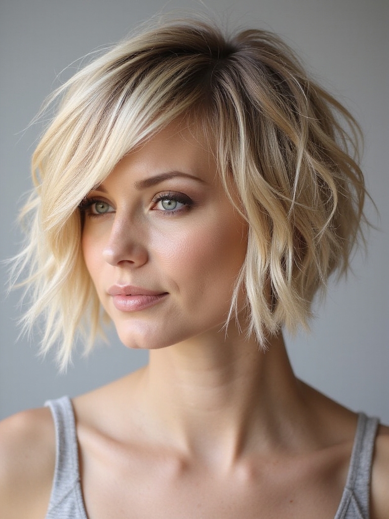 choppy bob enhances hair volume