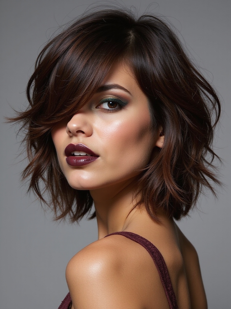 choppy layered bob hairstyle