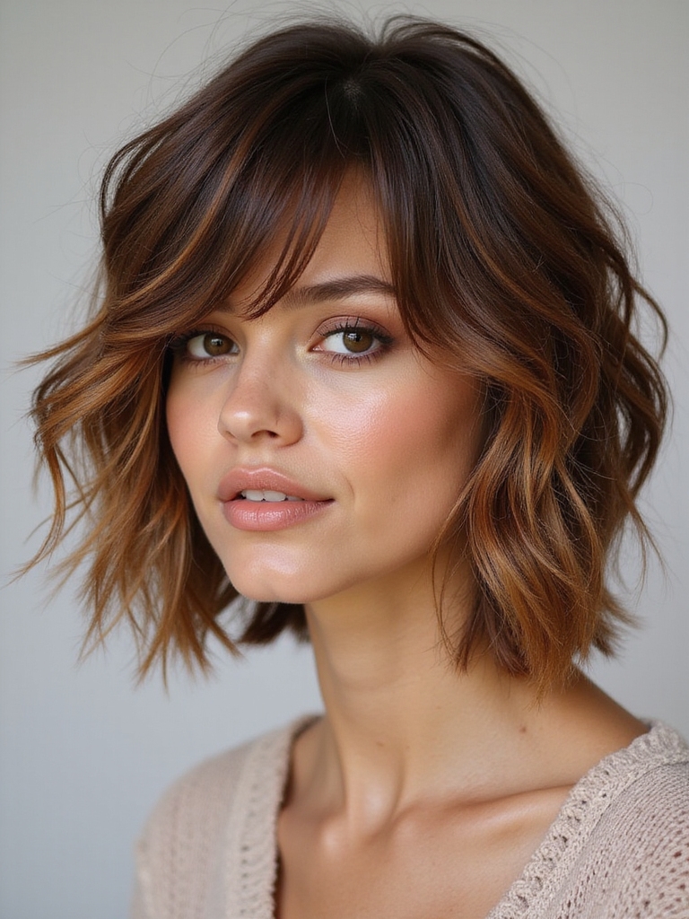 colorful shaggy bob tips