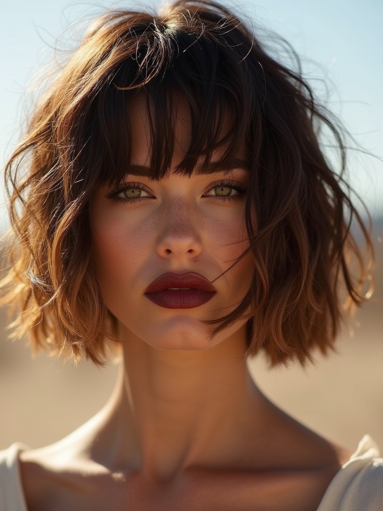 edgy asymmetrical bob hairstyle