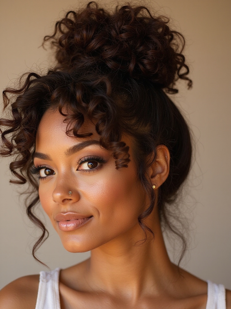 effortless chic curly bun