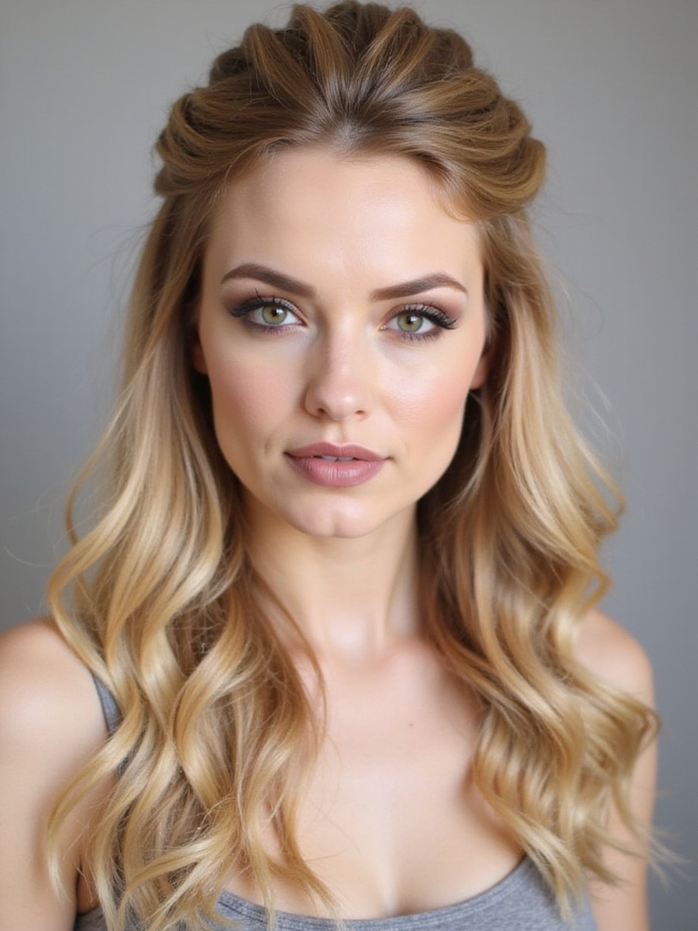 effortless half updo elegance