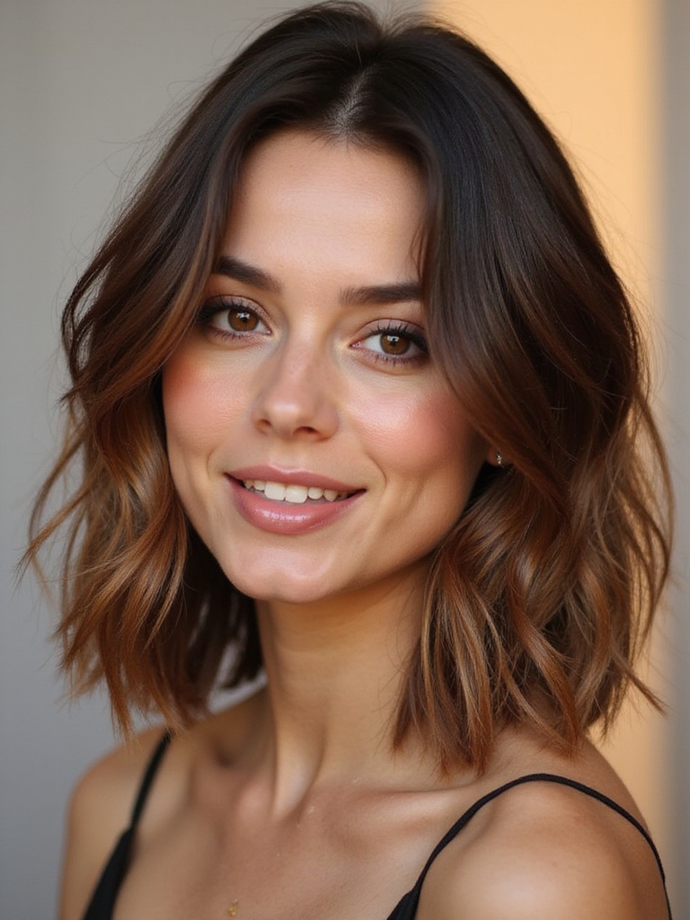 effortless layered lob hairstyle