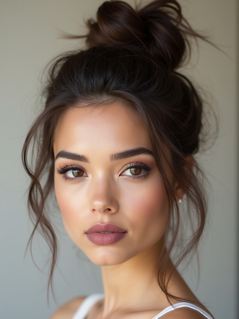 effortless loose topknot bun