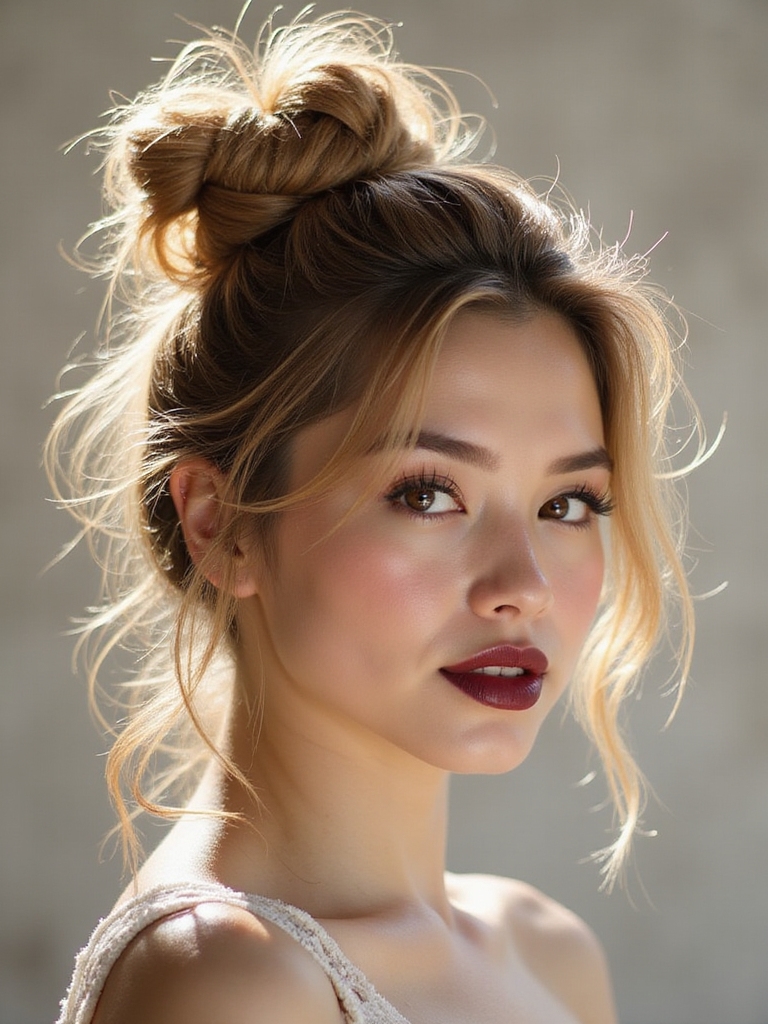 effortless messy bun elegance