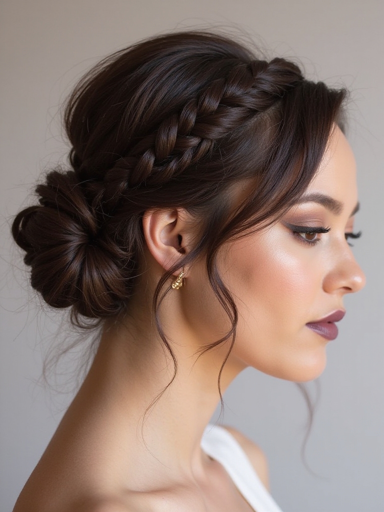 elegant braided bun hairstyle