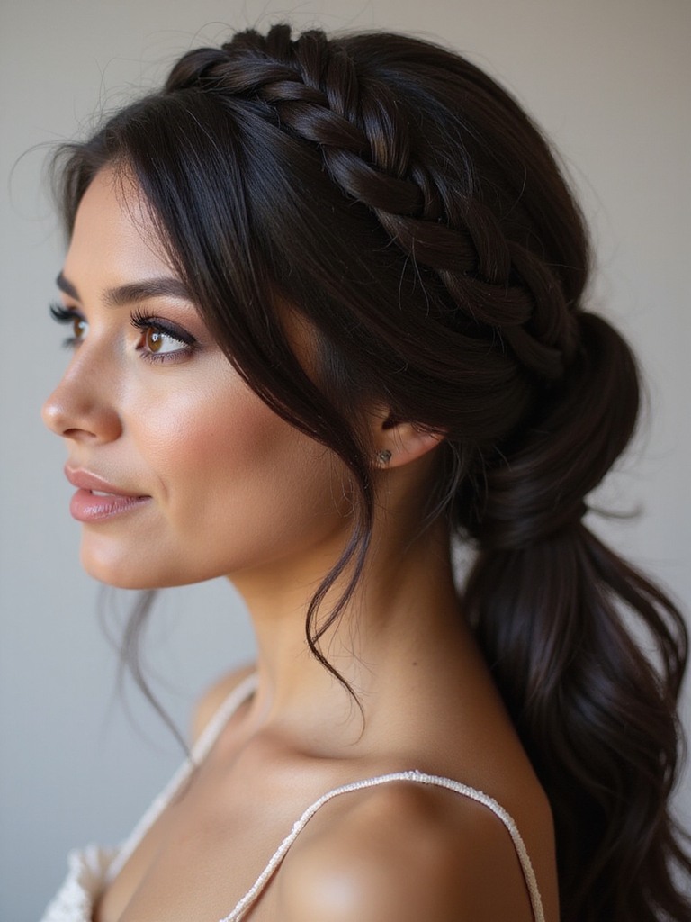 elegant braided crown style