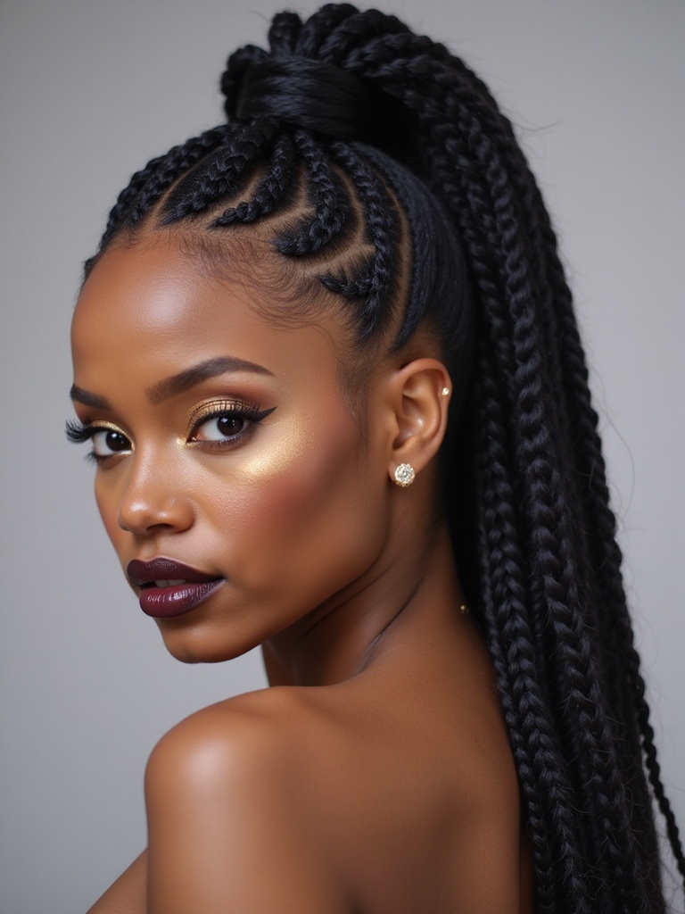 elegant twisted ponytails style