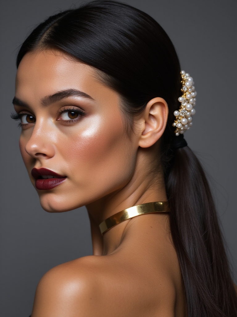elevate ponytail with accessories