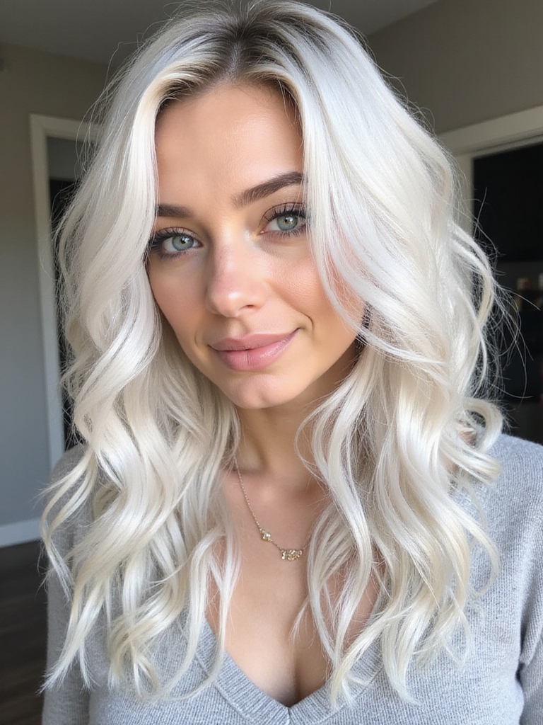 ethereal polar blonde balayage