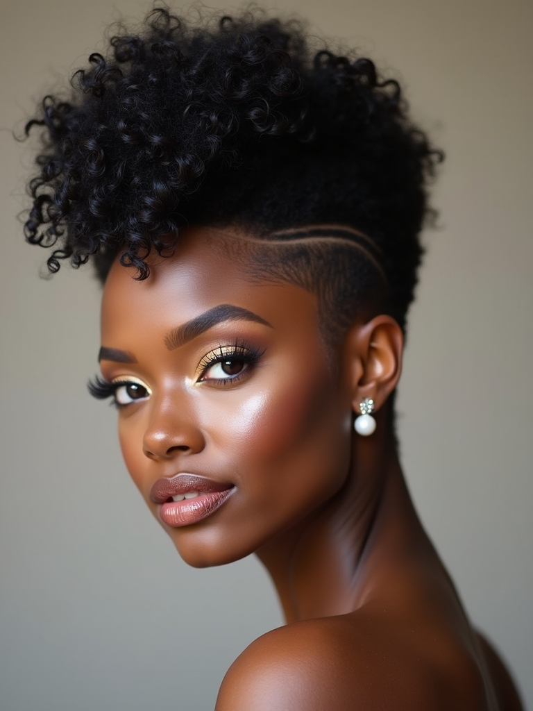 fierce chic curly faux hawk
