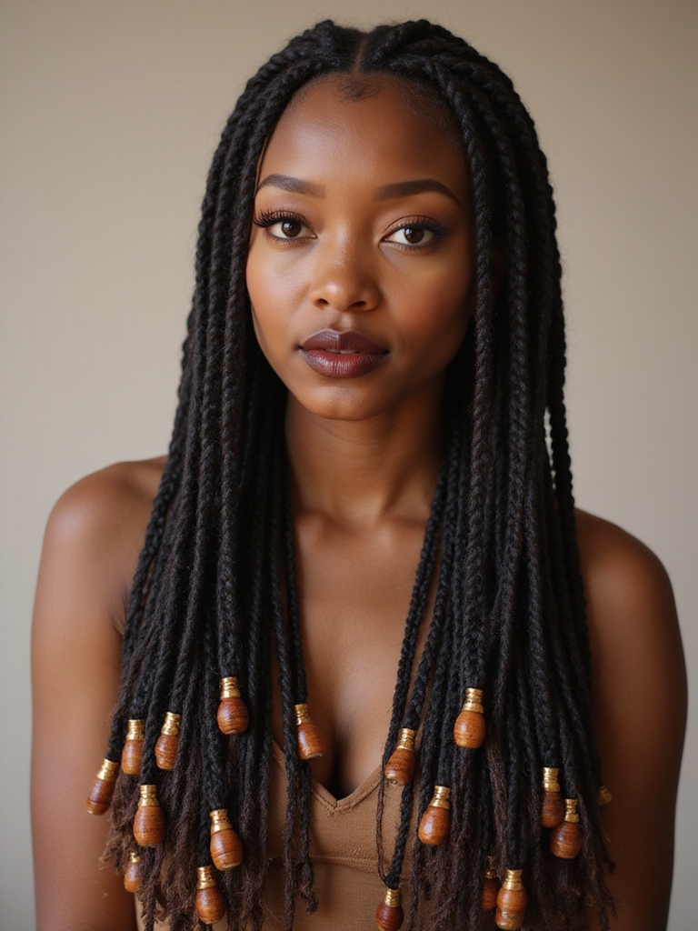 fulani braids with beads