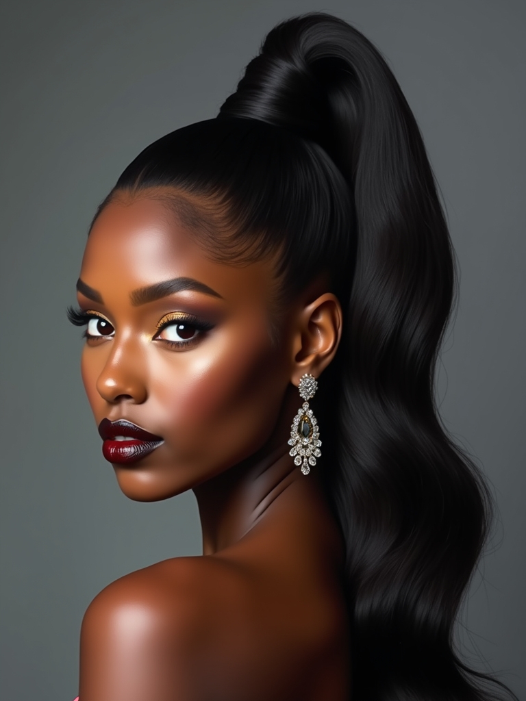 glamorous high ponytail elegance