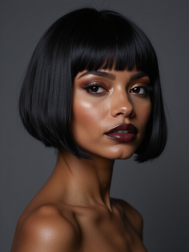 glamorous short straight hairstyles