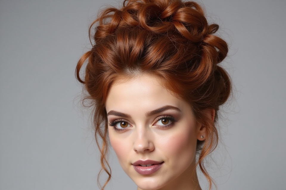 loose curly updo style