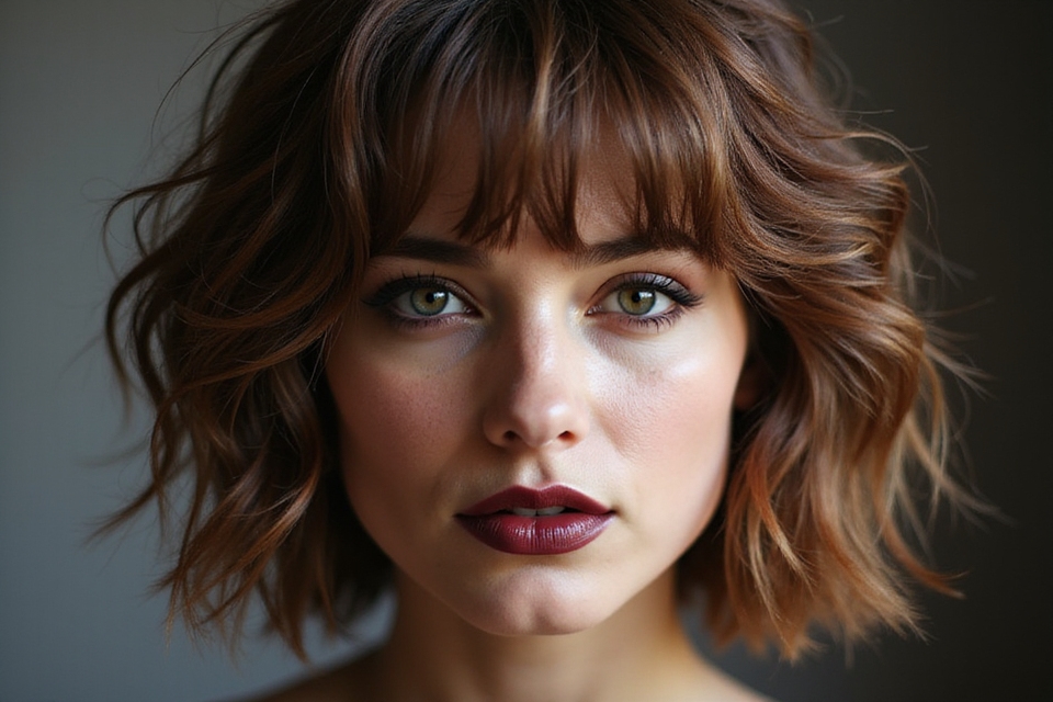 messy layered bob style