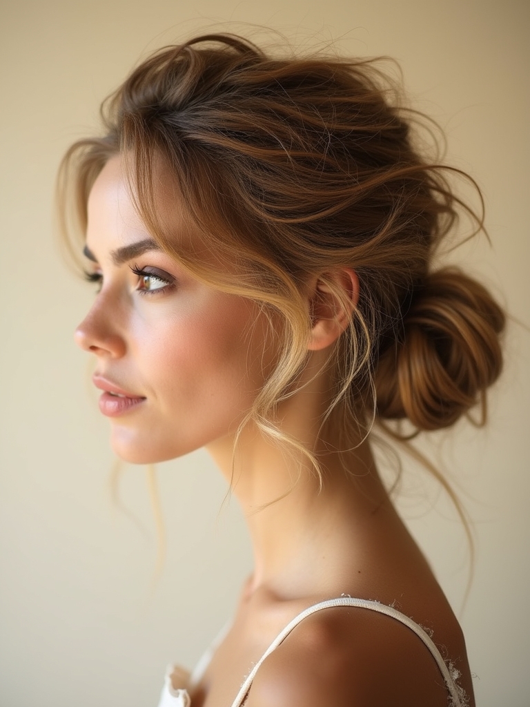 messy low bun elegance