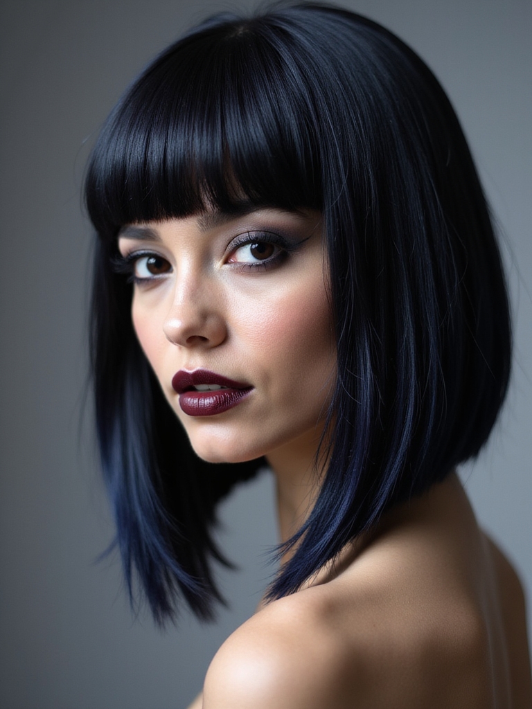 midnight black hair elegance