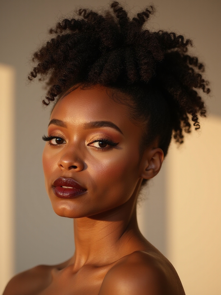 modern afro puff glamour