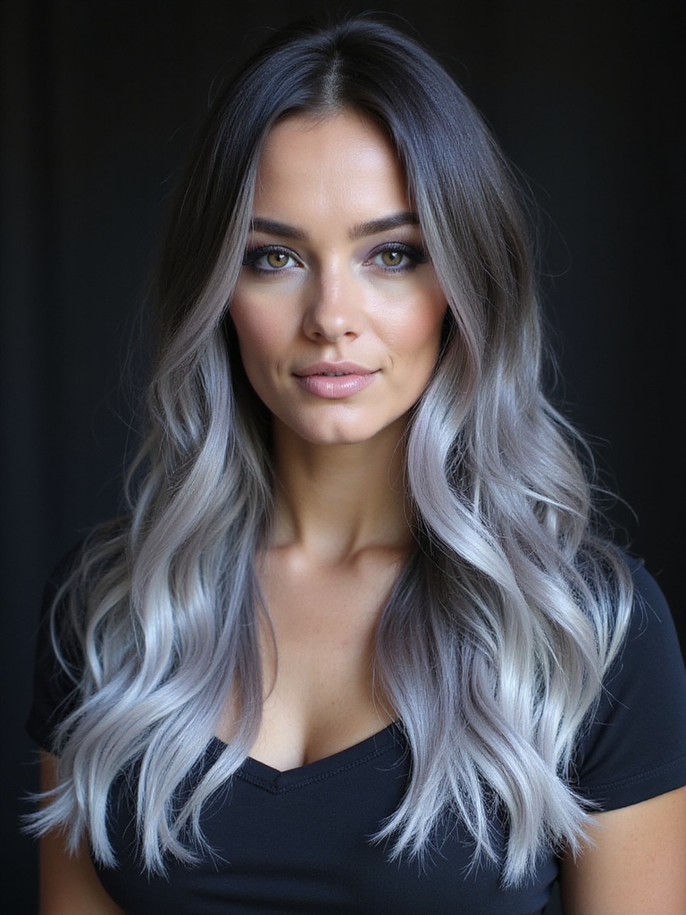 moonlit slate hair gradient