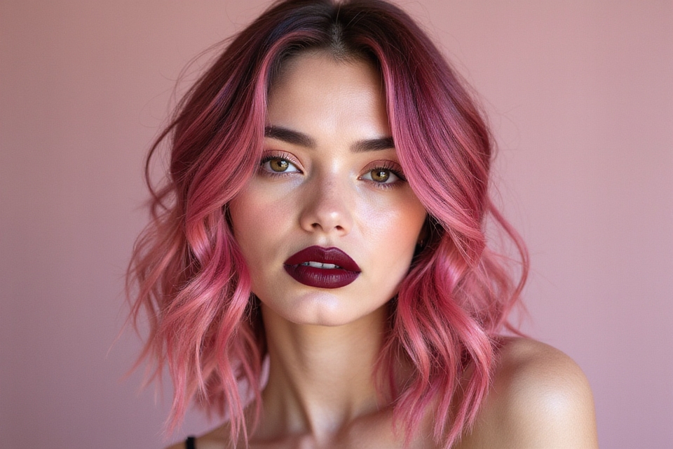 petal inspired pink hair tones