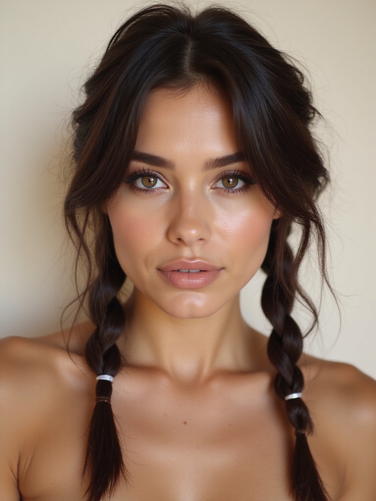 playful low pigtails style