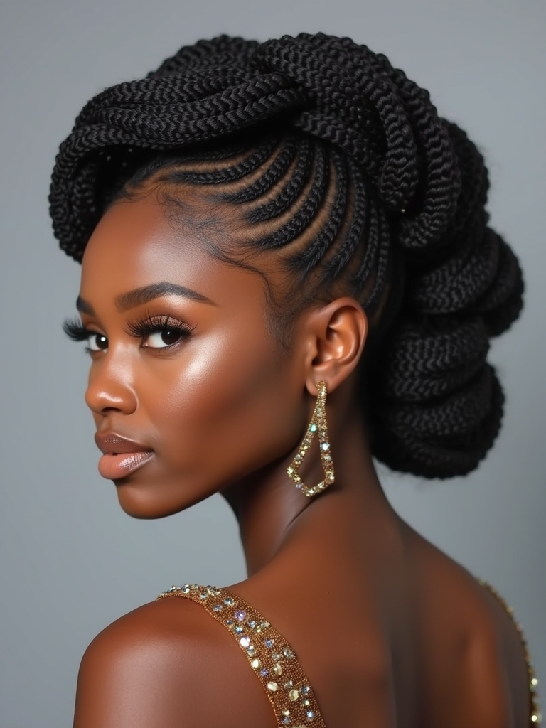 radiant cornrows with jewels