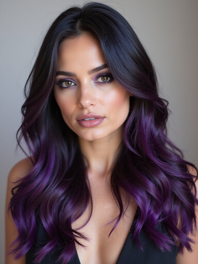 radiant gemstone violet highlights