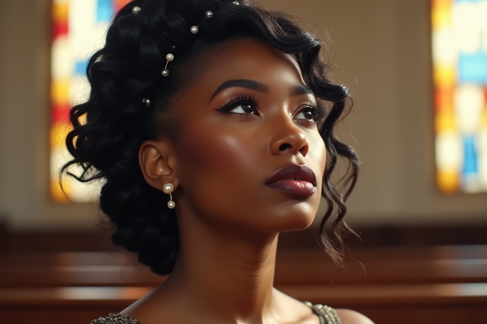 reverent church hairstyles detail