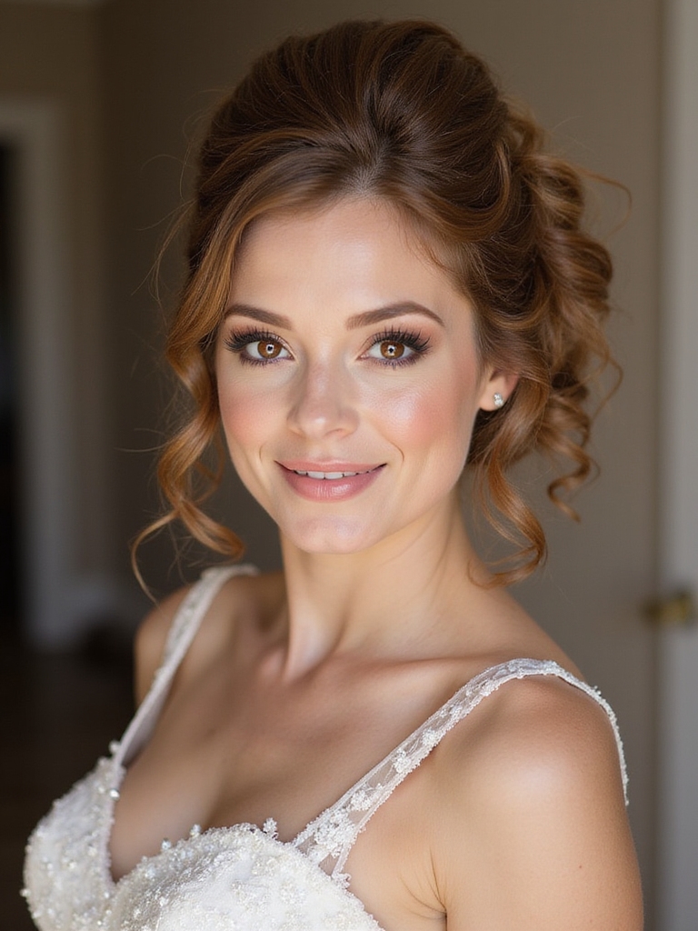 romantic cascading bridal curls