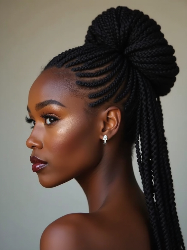 royal cornrow halo bun