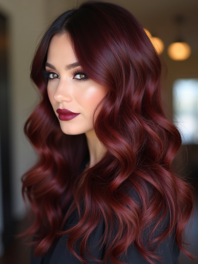 shiny cherry coke hair