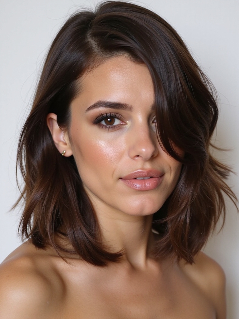 sleek lob with layers
