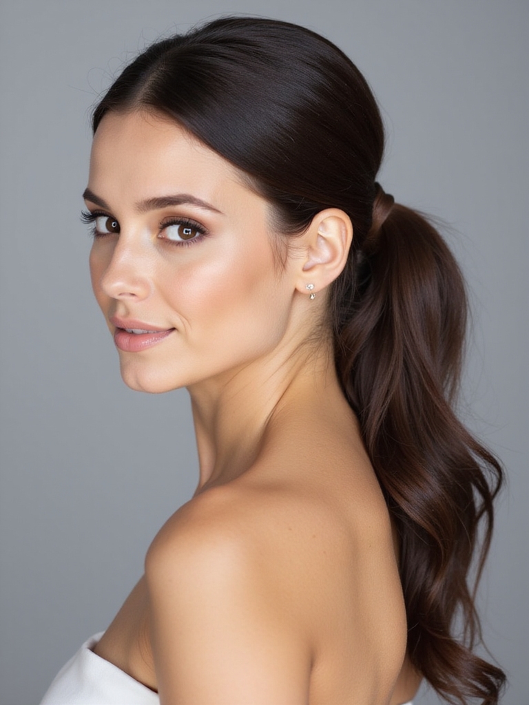 sleek low ponytail elegance
