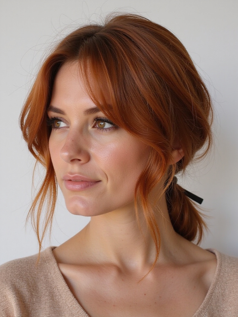 sleek low ponytail twist