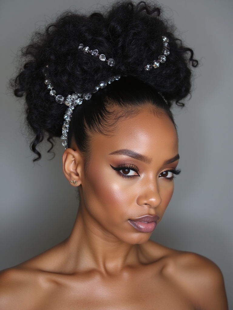 statement high ponytail beads