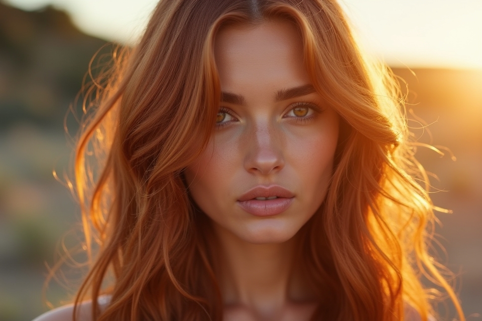sunlit copper auburn tones