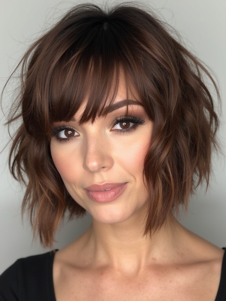 textured bob for face framing