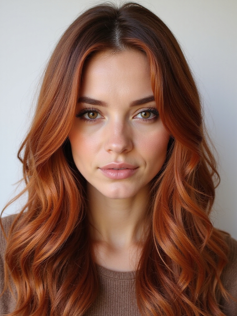 vibrant copper brown highlights