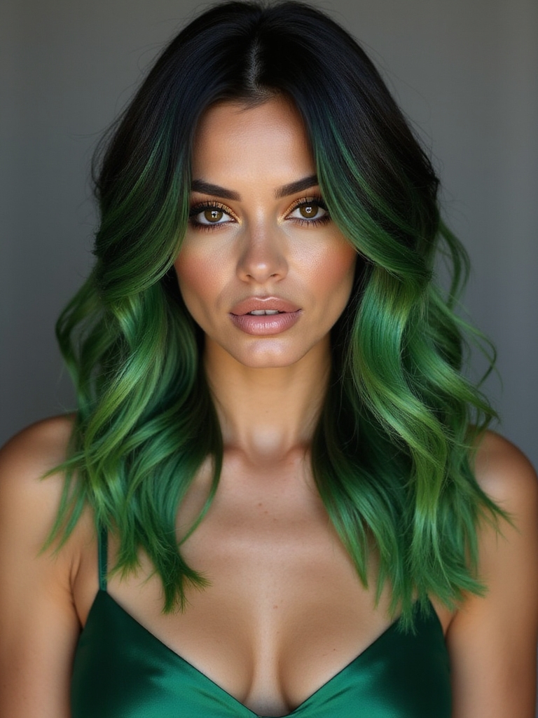 vibrant peridot hair transformation