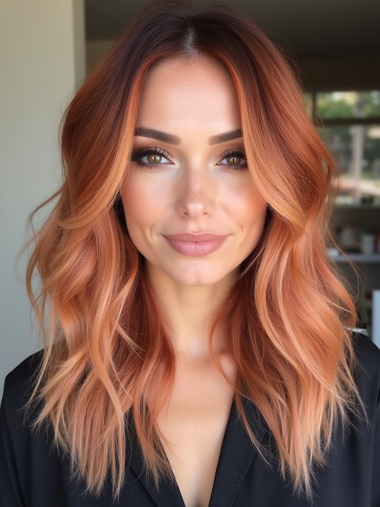vibrant red blonde hair fusion