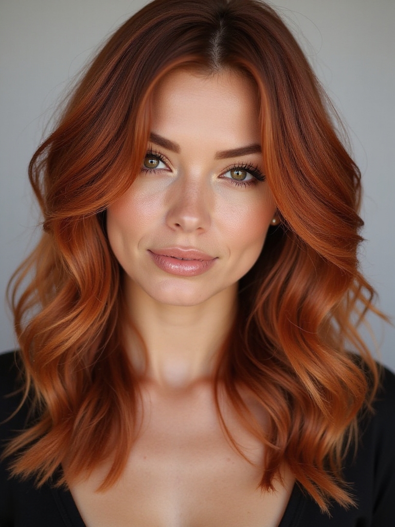warm copper brown hair