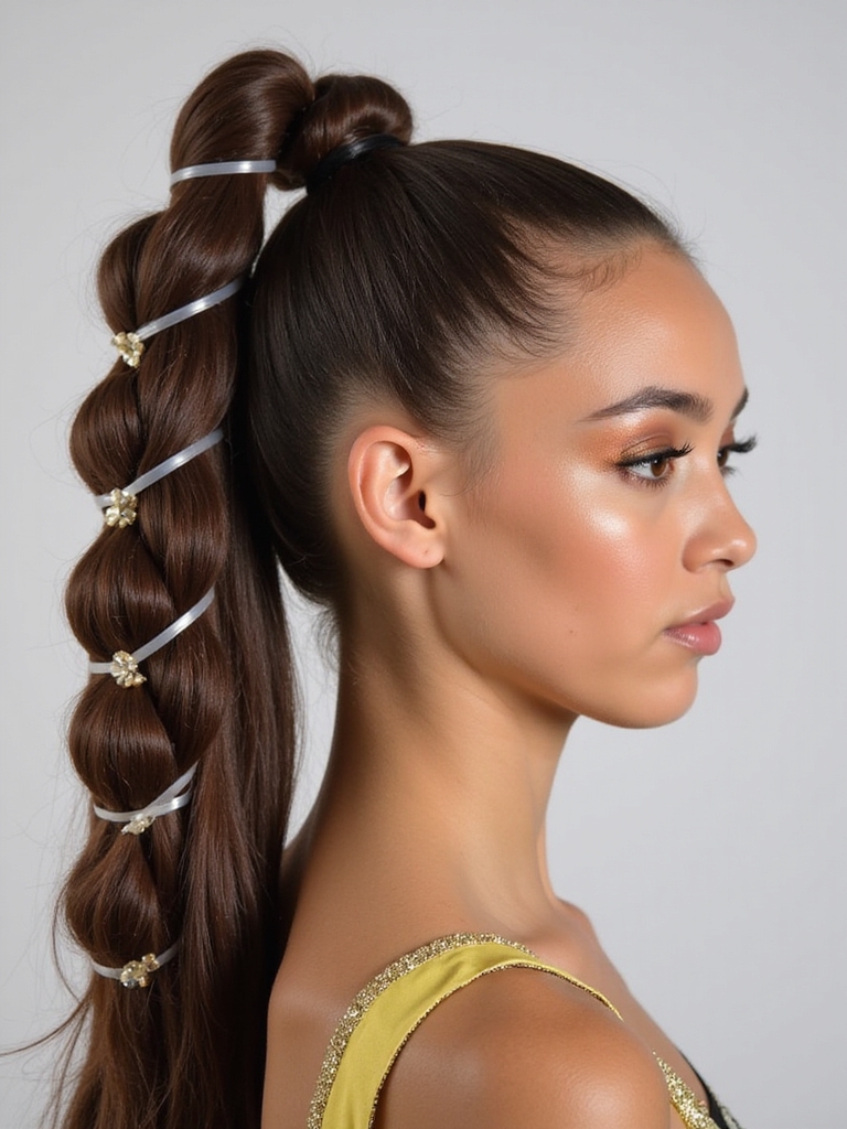 bubble ponytail for gymnastics